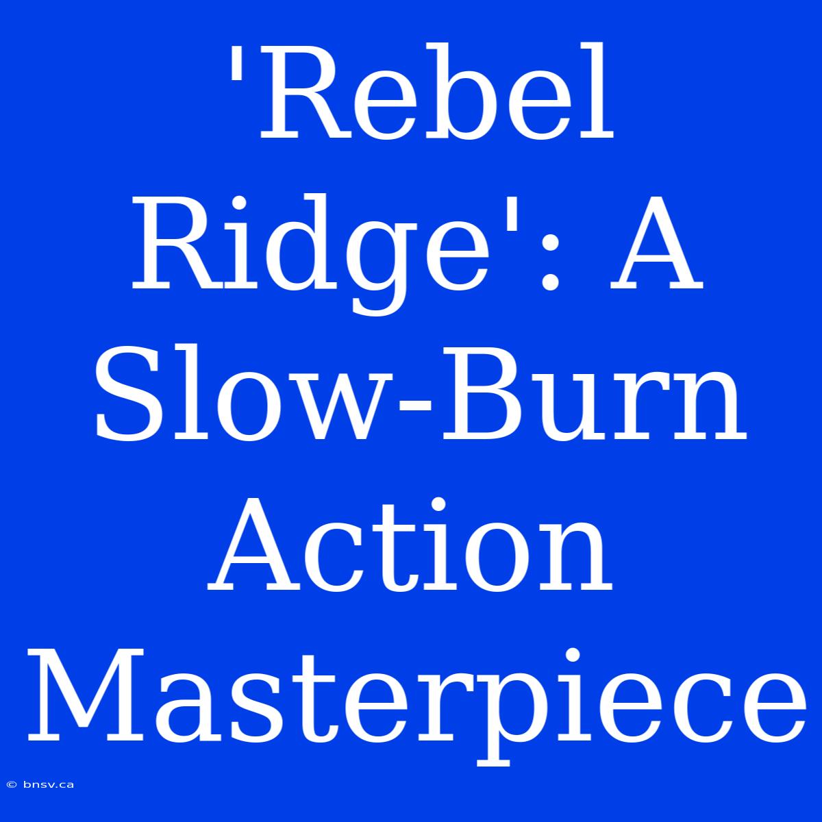 'Rebel Ridge': A Slow-Burn Action Masterpiece