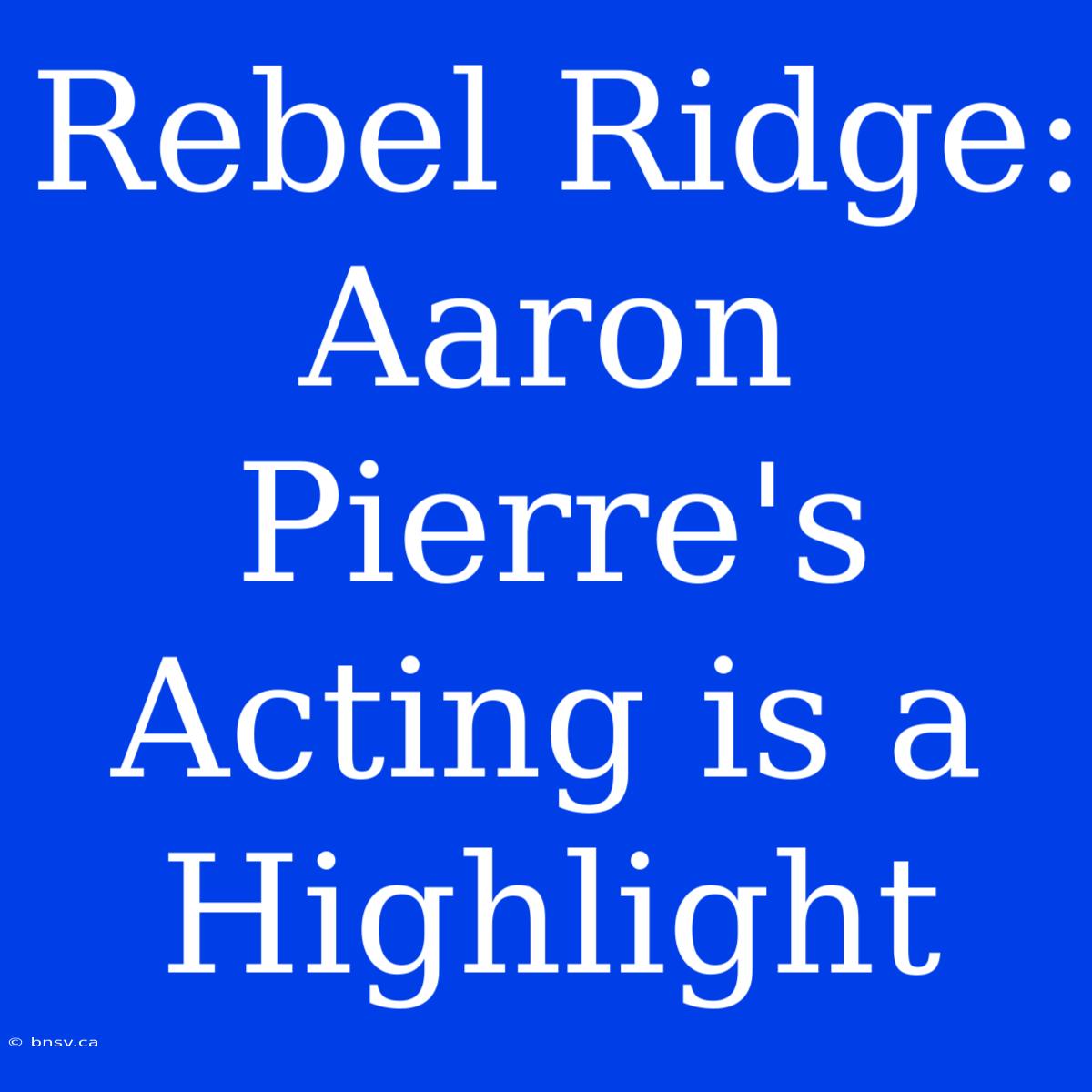 Rebel Ridge: Aaron Pierre's Acting Is A Highlight