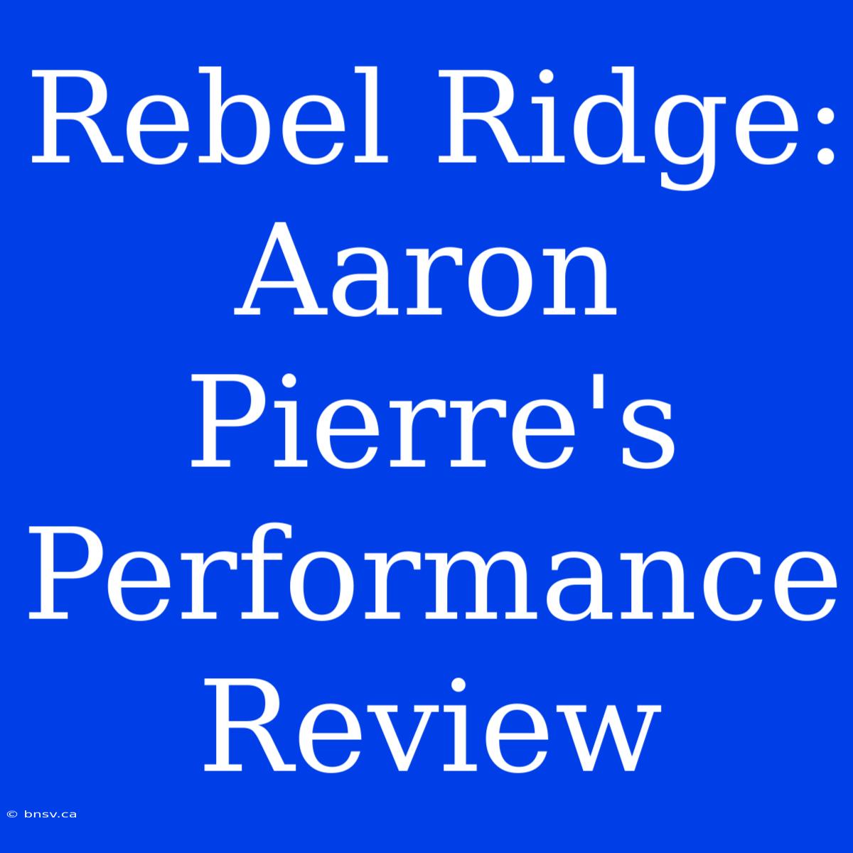 Rebel Ridge: Aaron Pierre's Performance Review