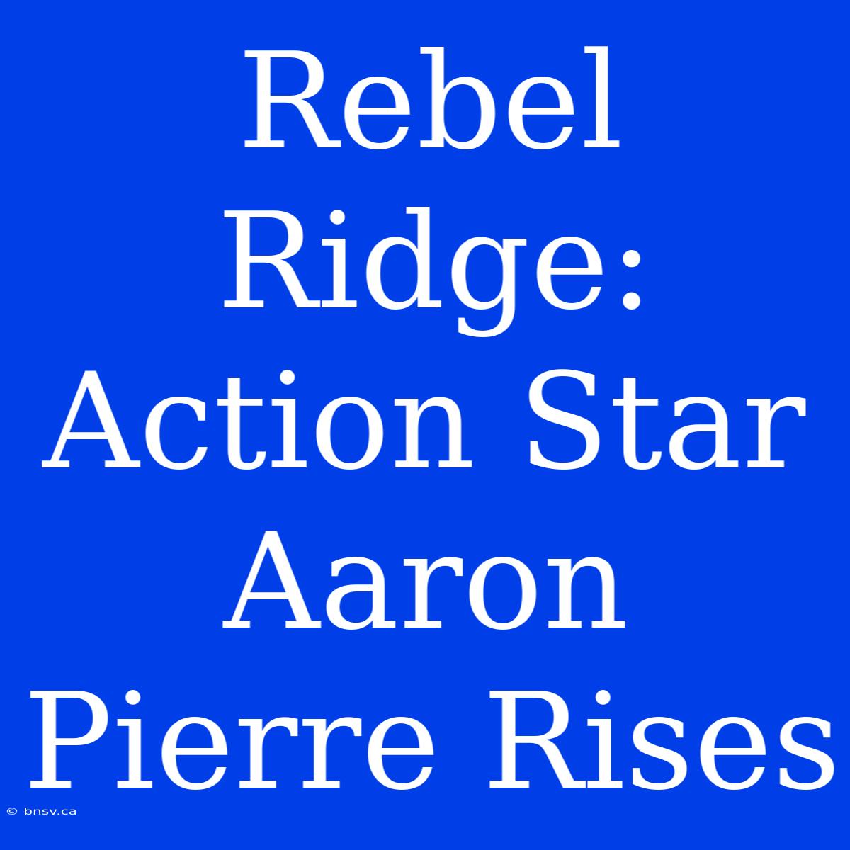 Rebel Ridge: Action Star Aaron Pierre Rises