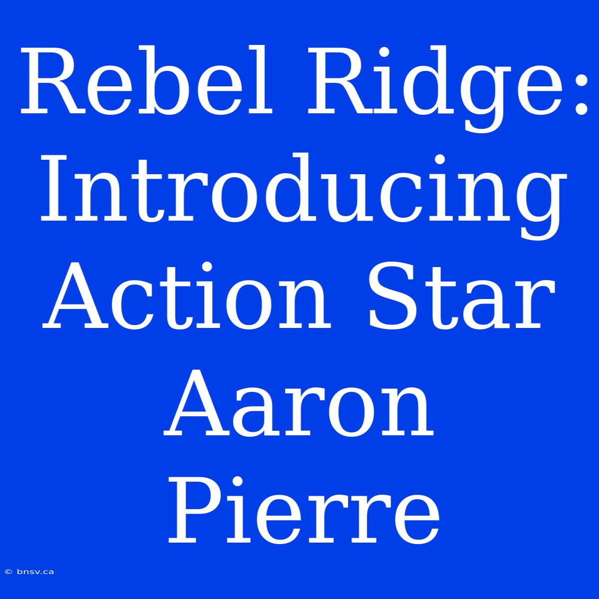 Rebel Ridge: Introducing Action Star Aaron Pierre