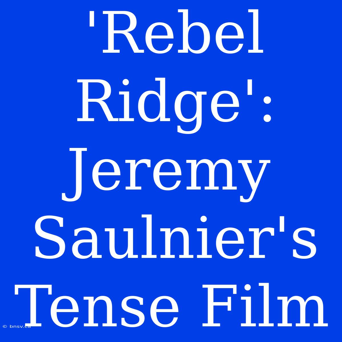 'Rebel Ridge':  Jeremy Saulnier's Tense Film