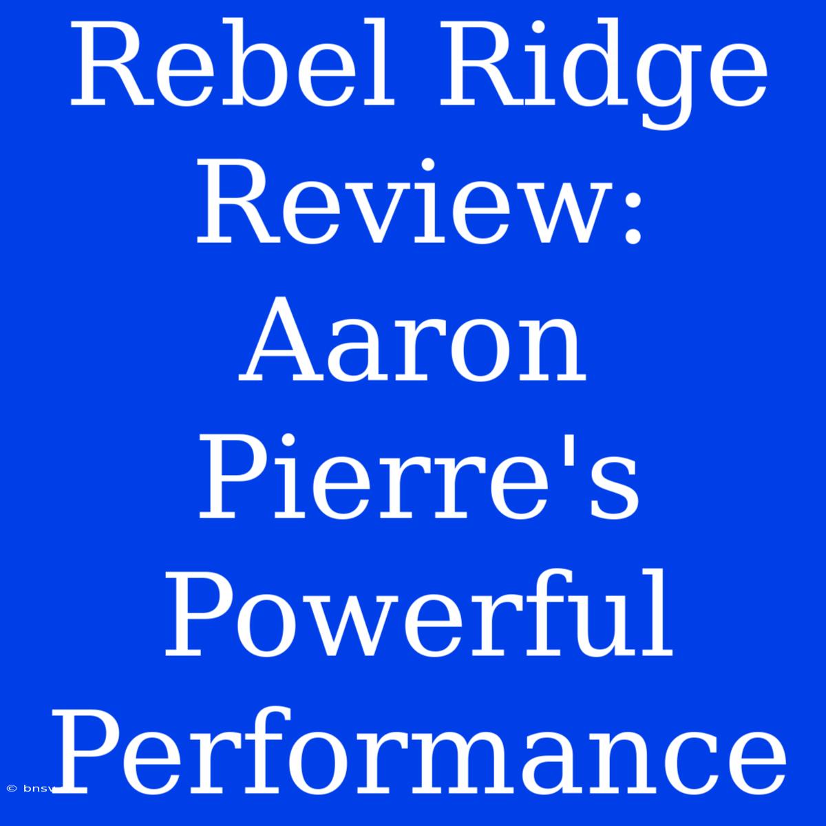 Rebel Ridge Review: Aaron Pierre's Powerful Performance