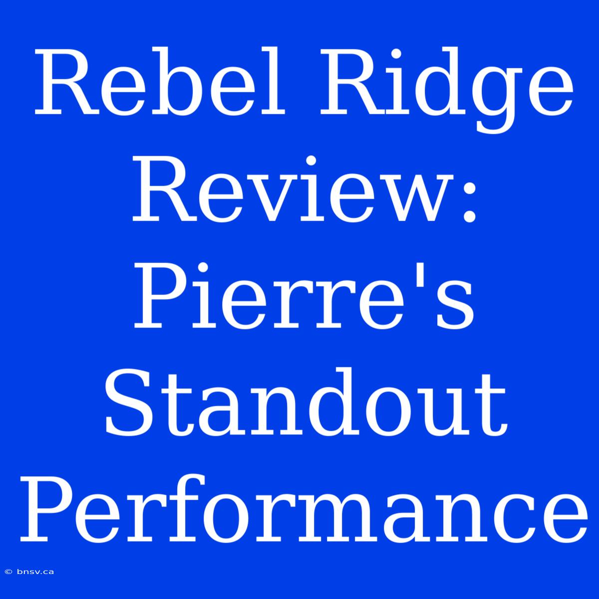 Rebel Ridge Review: Pierre's Standout Performance