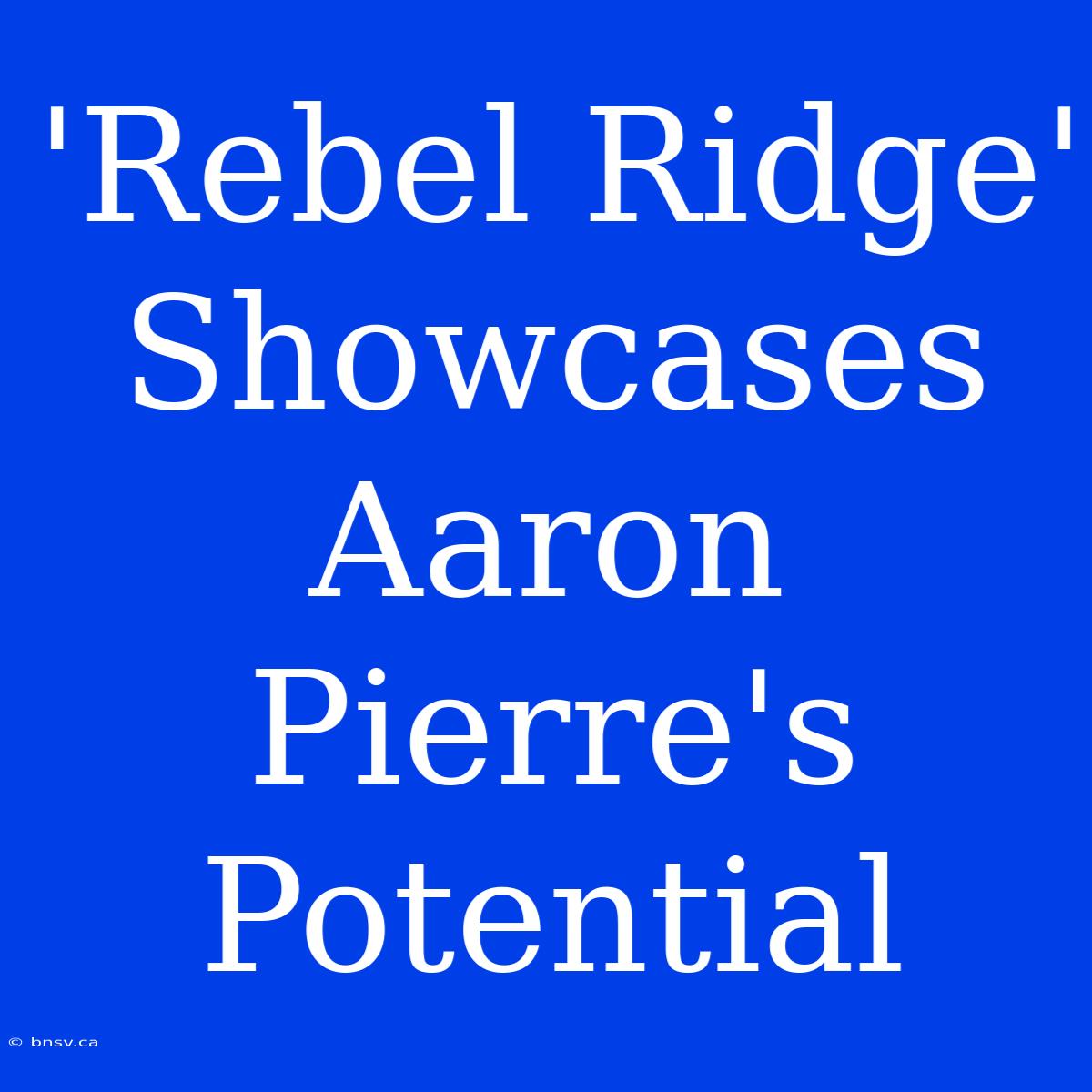 'Rebel Ridge' Showcases Aaron Pierre's Potential