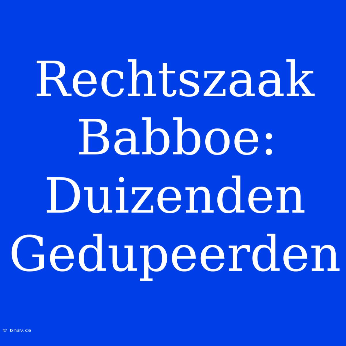 Rechtszaak Babboe: Duizenden Gedupeerden