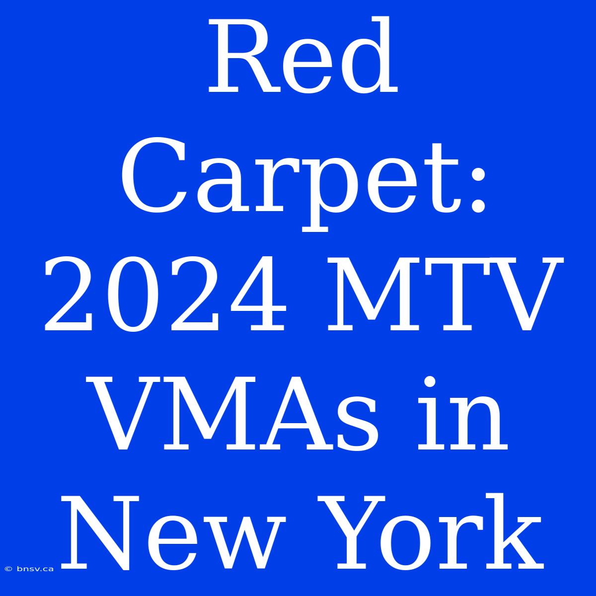 Red Carpet: 2024 MTV VMAs In New York