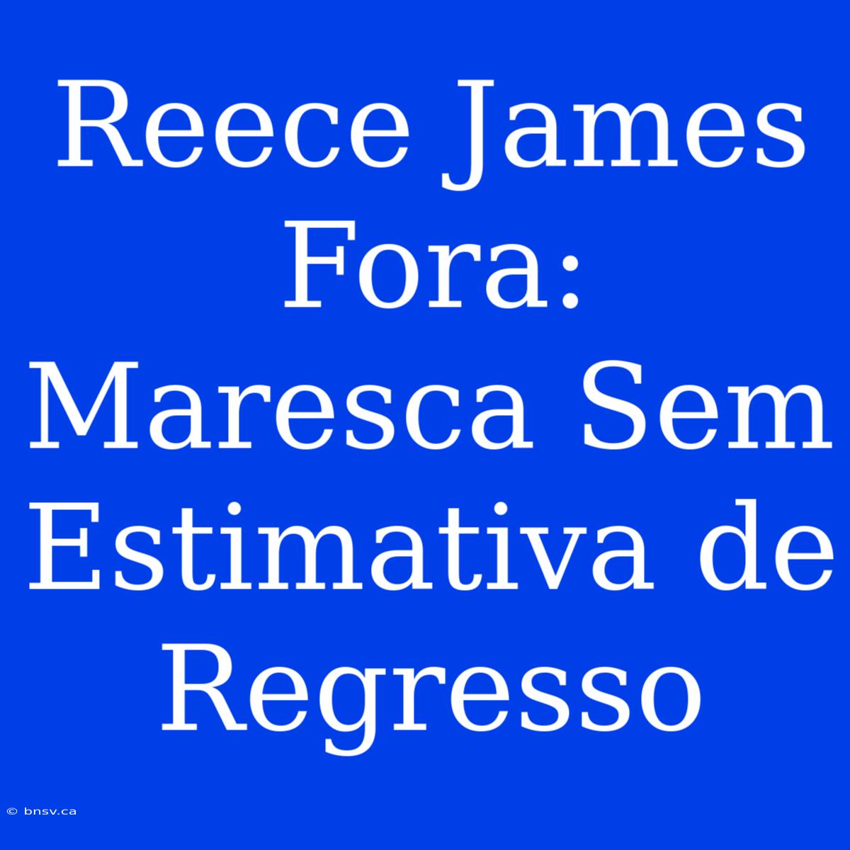 Reece James Fora: Maresca Sem Estimativa De Regresso