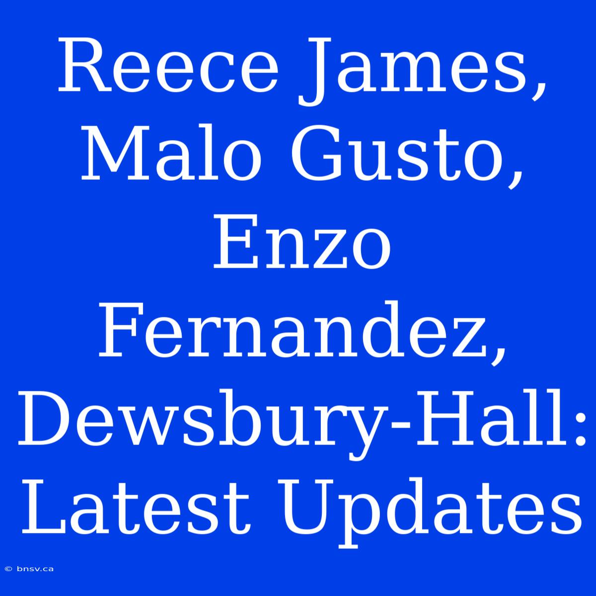 Reece James, Malo Gusto, Enzo Fernandez, Dewsbury-Hall: Latest Updates