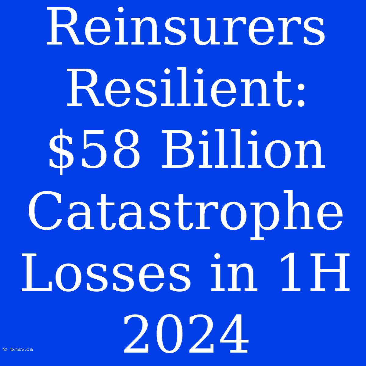 Reinsurers Resilient: $58 Billion Catastrophe Losses In 1H 2024