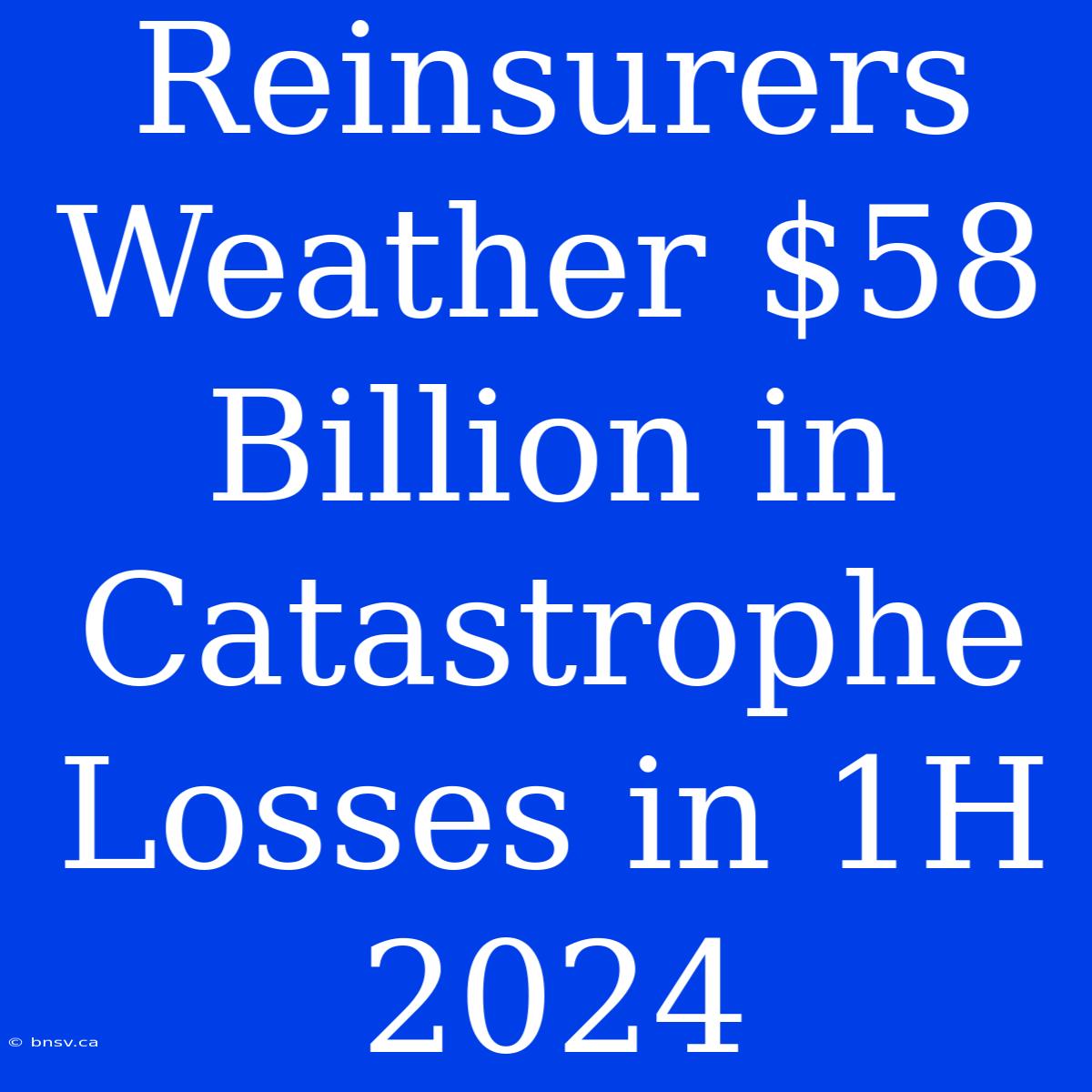 Reinsurers Weather $58 Billion In Catastrophe Losses In 1H 2024