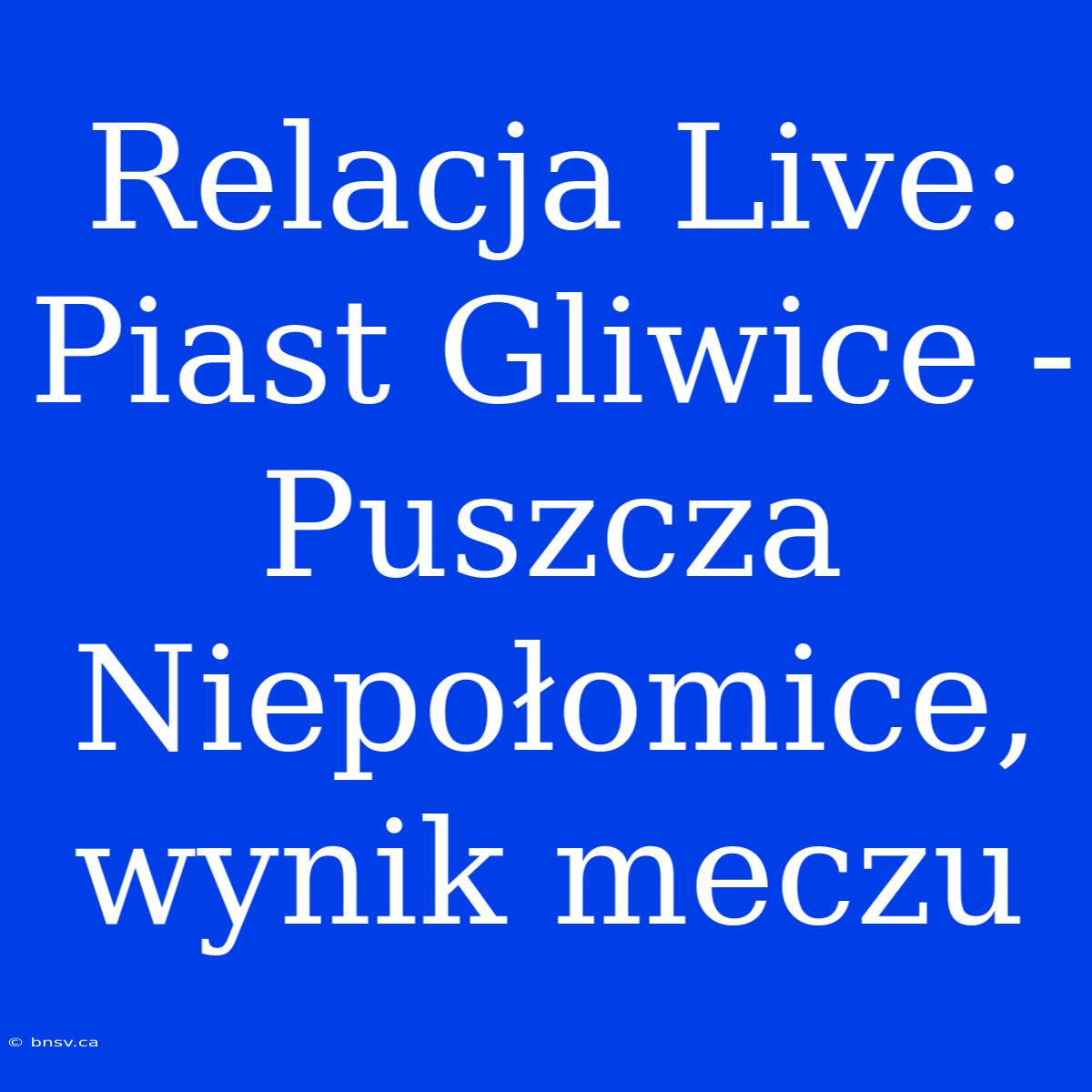 Relacja Live: Piast Gliwice - Puszcza Niepołomice, Wynik Meczu