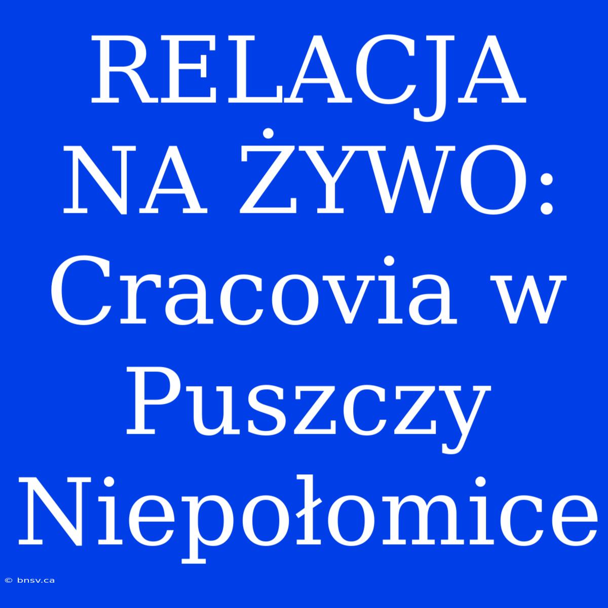 RELACJA NA ŻYWO: Cracovia W Puszczy Niepołomice