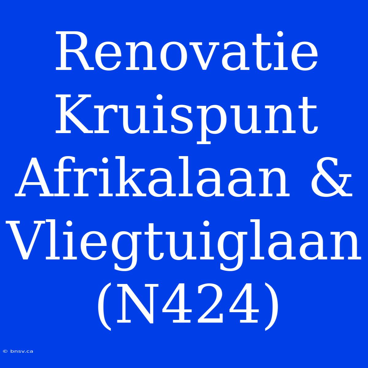 Renovatie Kruispunt Afrikalaan & Vliegtuiglaan (N424)