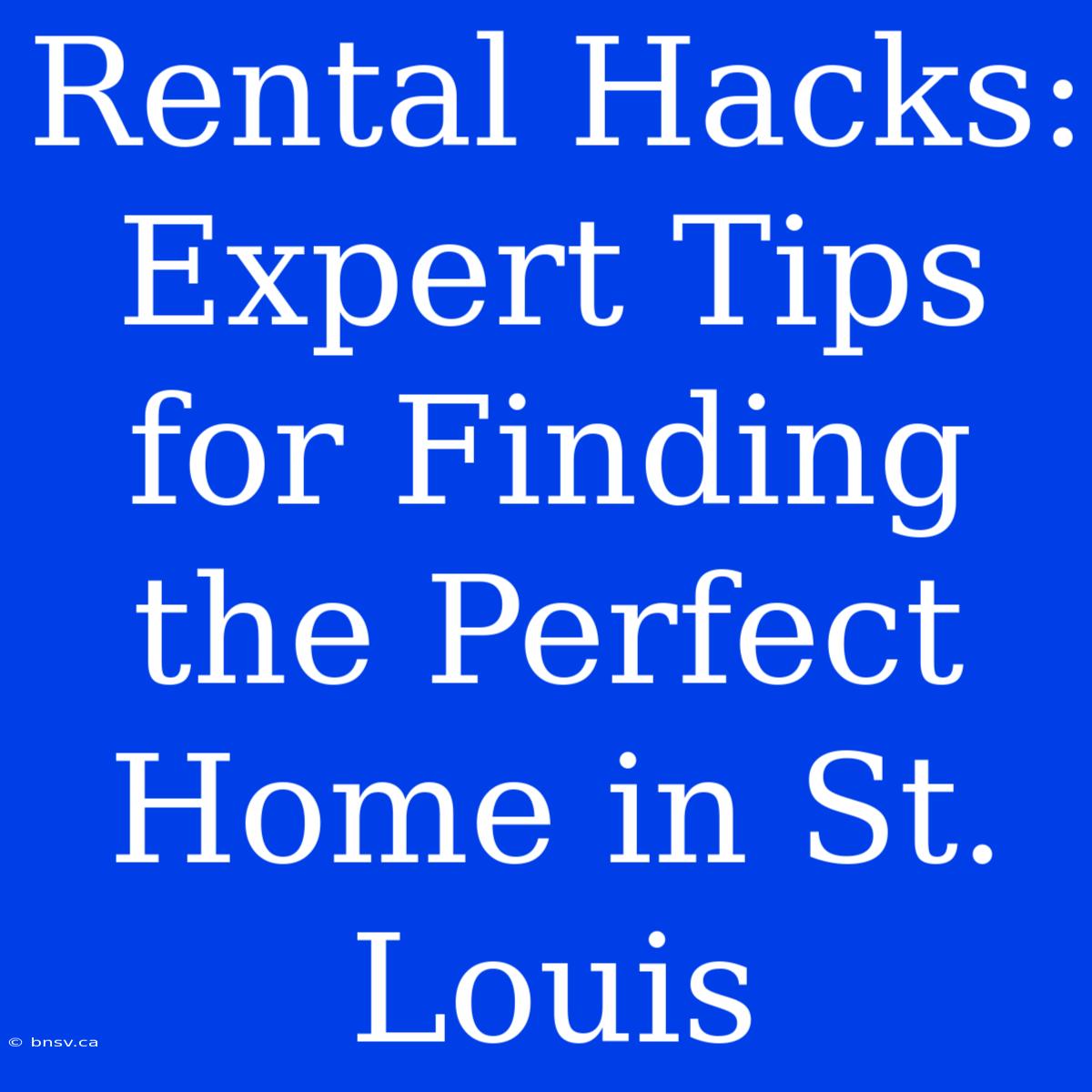 Rental Hacks: Expert Tips For Finding The Perfect Home In St. Louis