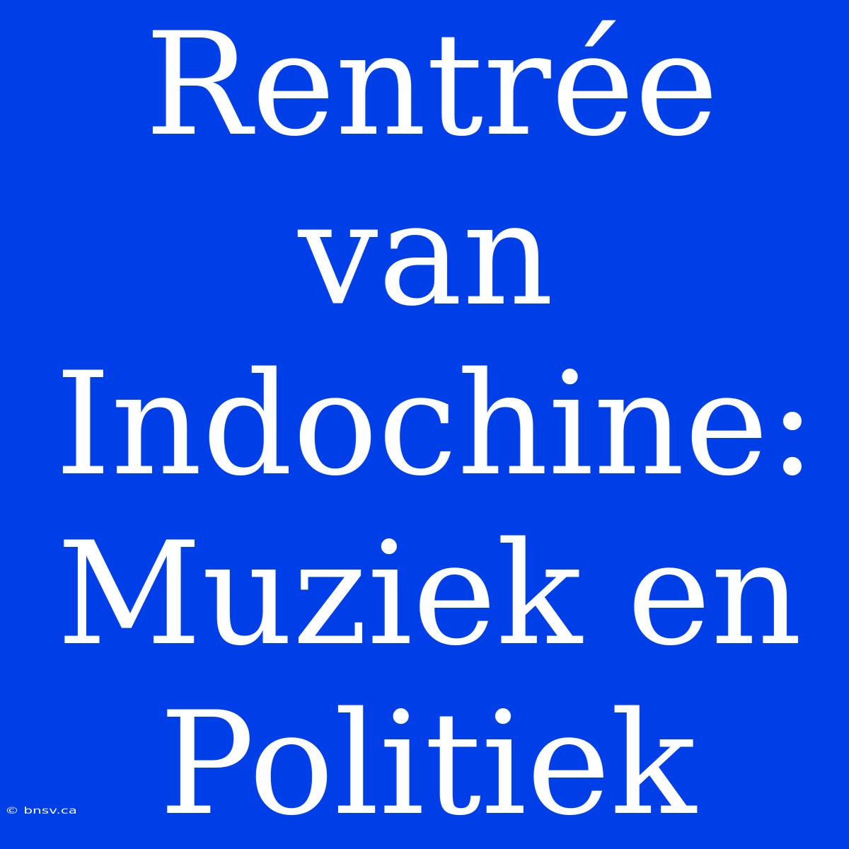 Rentrée Van Indochine: Muziek En Politiek