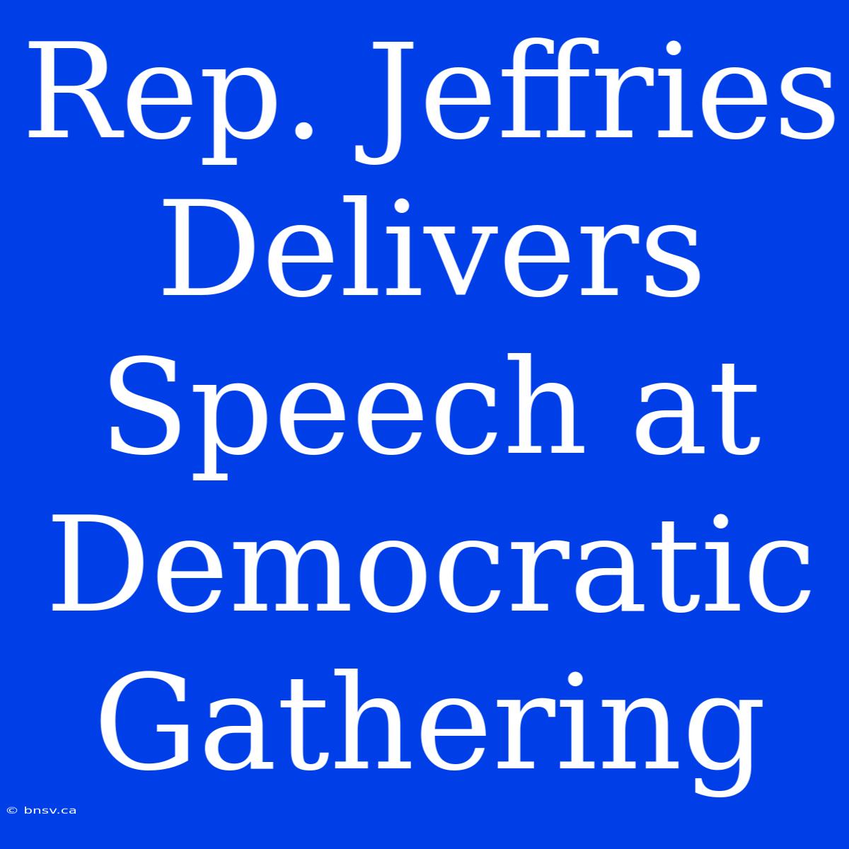 Rep. Jeffries Delivers Speech At Democratic Gathering