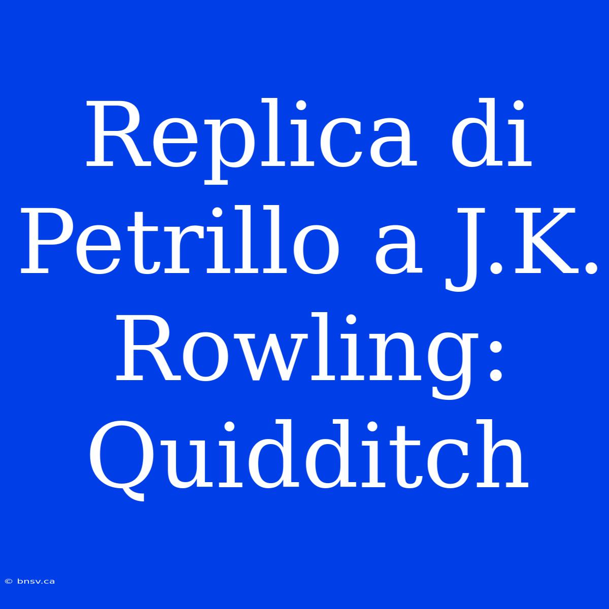 Replica Di Petrillo A J.K. Rowling: Quidditch