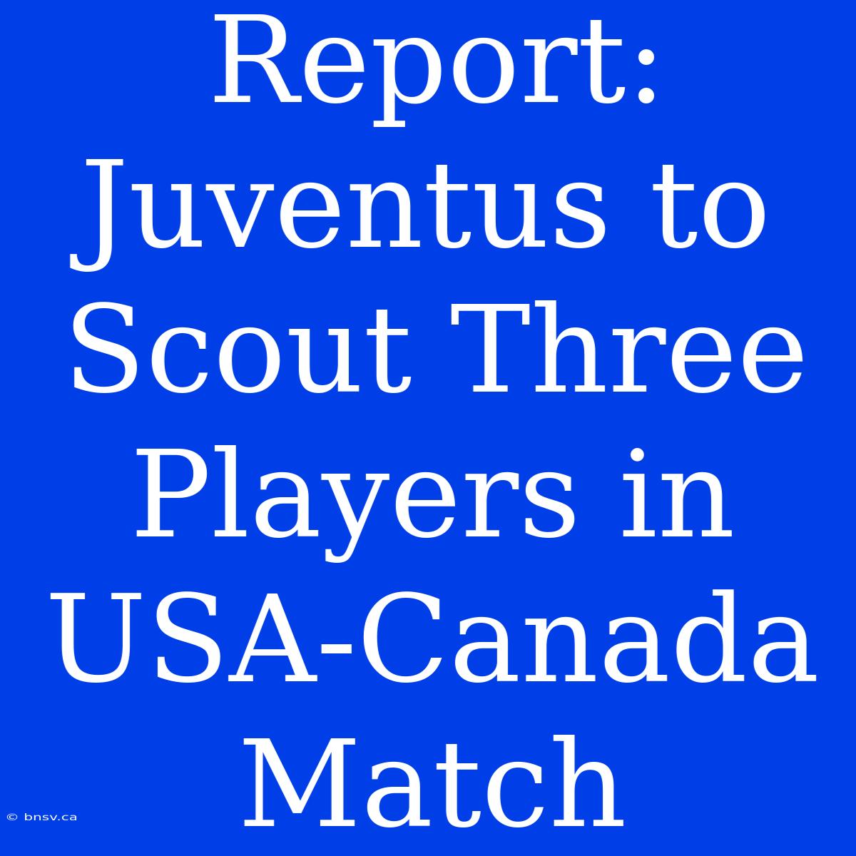 Report: Juventus To Scout Three Players In USA-Canada Match