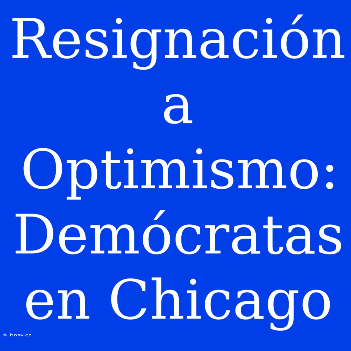 Resignación A Optimismo: Demócratas En Chicago