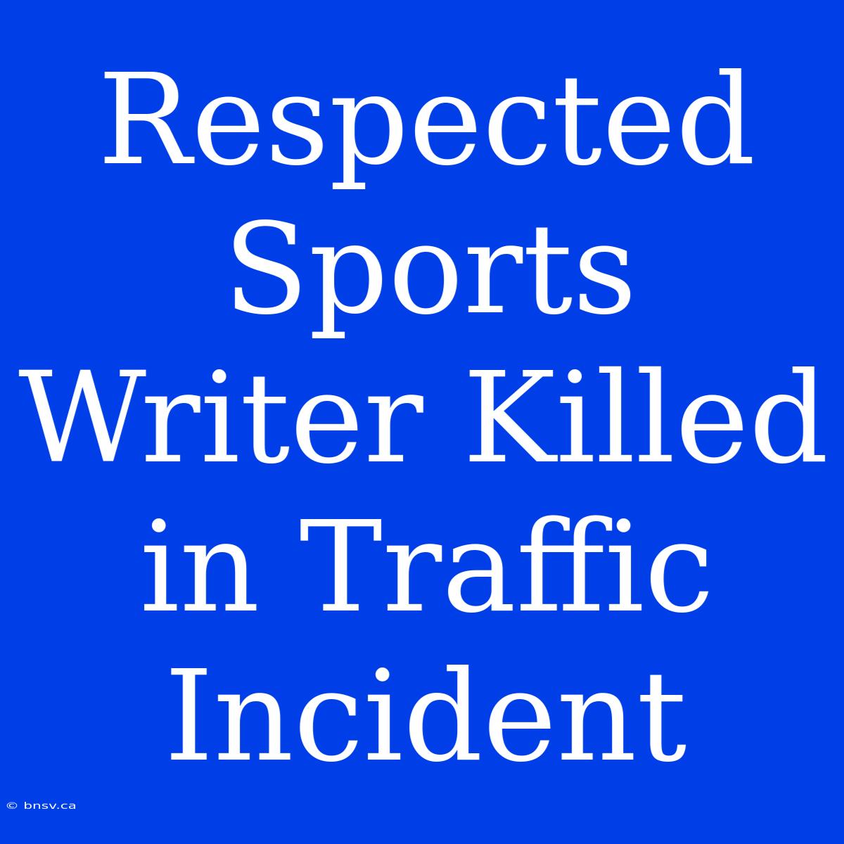 Respected Sports Writer Killed In Traffic Incident