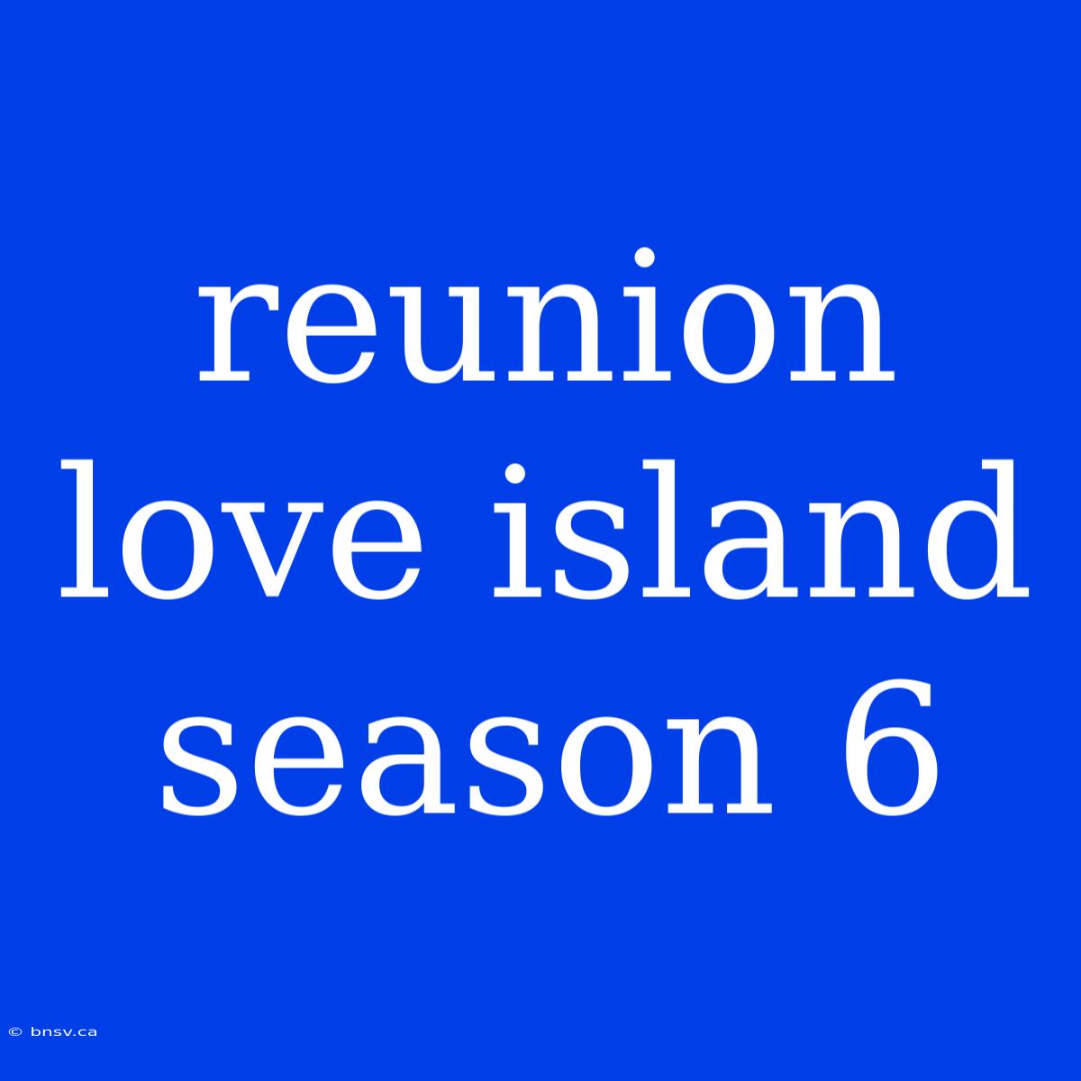 Reunion Love Island Season 6