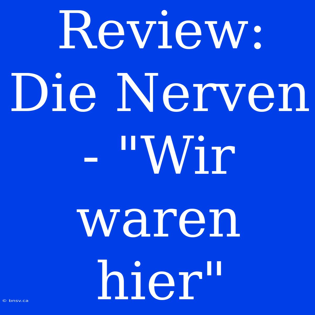 Review: Die Nerven - 