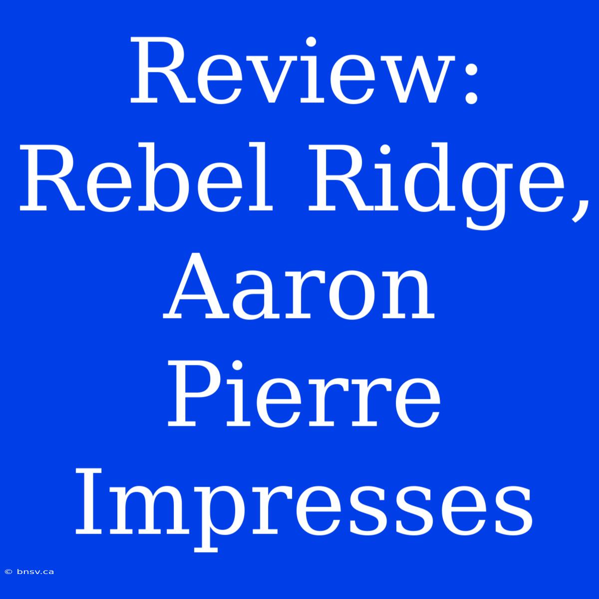 Review: Rebel Ridge, Aaron Pierre Impresses