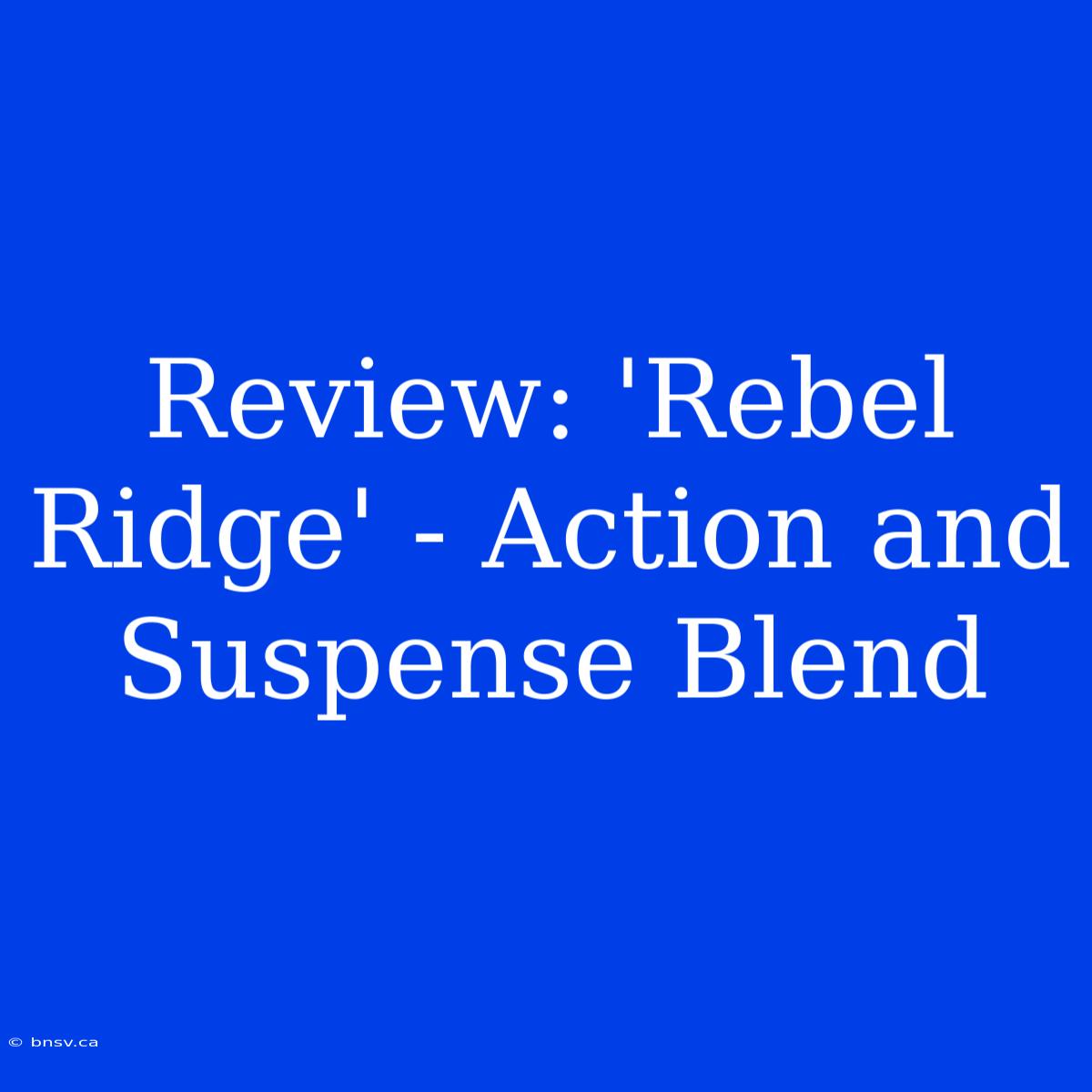 Review: 'Rebel Ridge' - Action And Suspense Blend