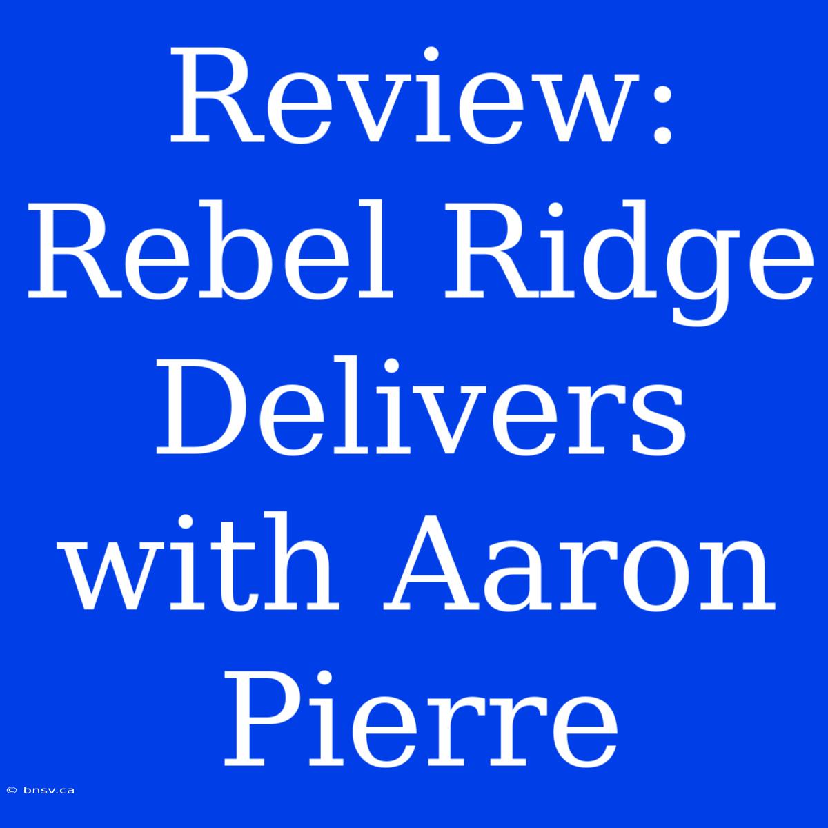 Review: Rebel Ridge Delivers With Aaron Pierre