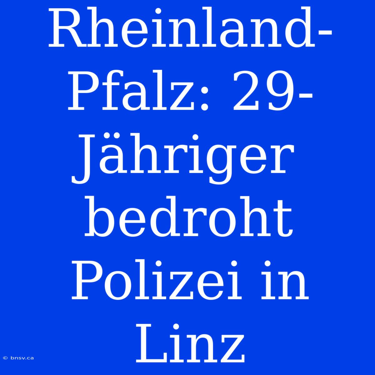 Rheinland-Pfalz: 29-Jähriger Bedroht Polizei In Linz