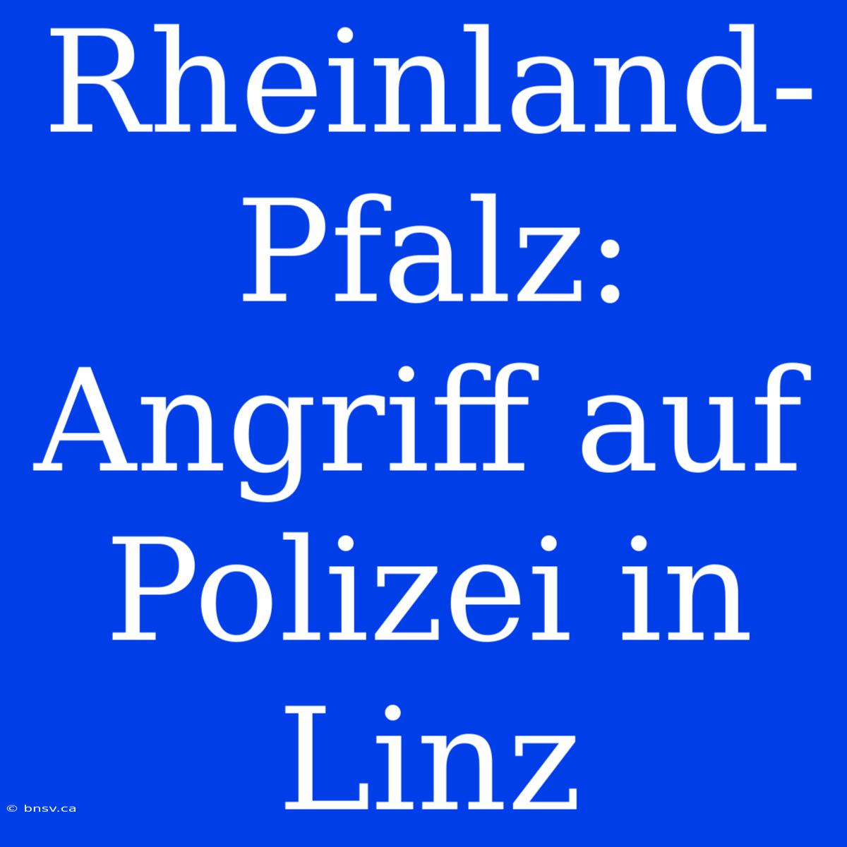 Rheinland-Pfalz: Angriff Auf Polizei In Linz