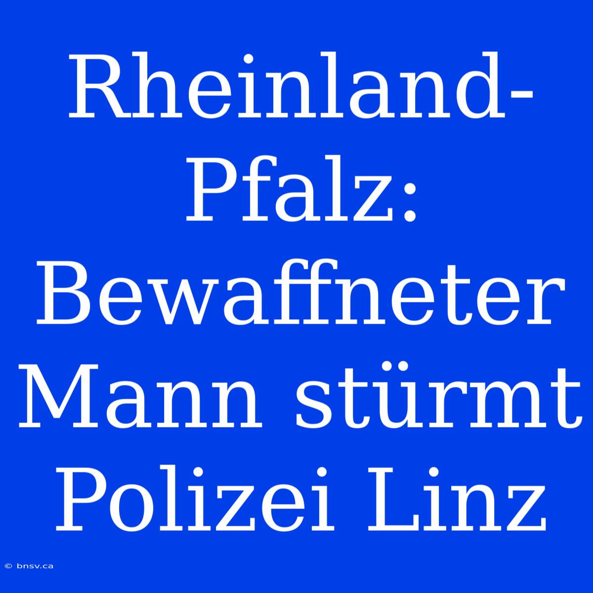 Rheinland-Pfalz: Bewaffneter Mann Stürmt Polizei Linz