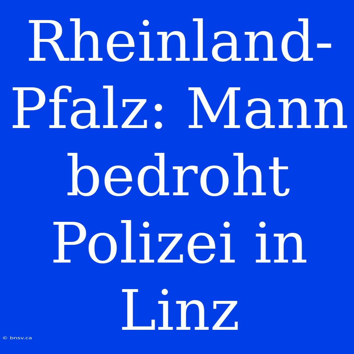 Rheinland-Pfalz: Mann Bedroht Polizei In Linz