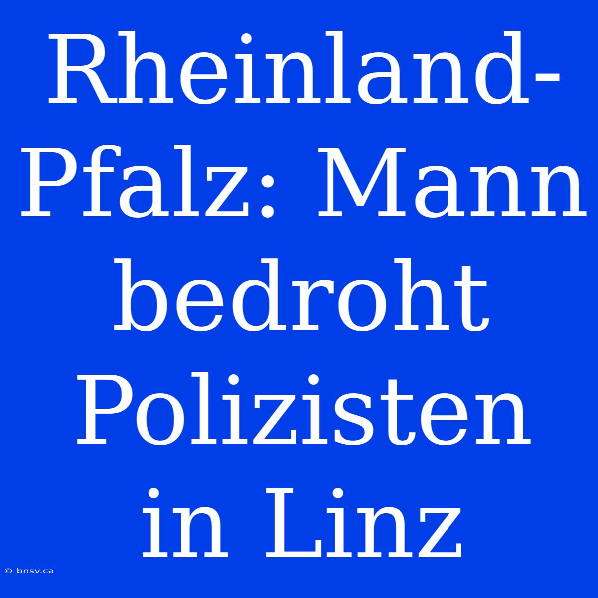 Rheinland-Pfalz: Mann Bedroht Polizisten In Linz