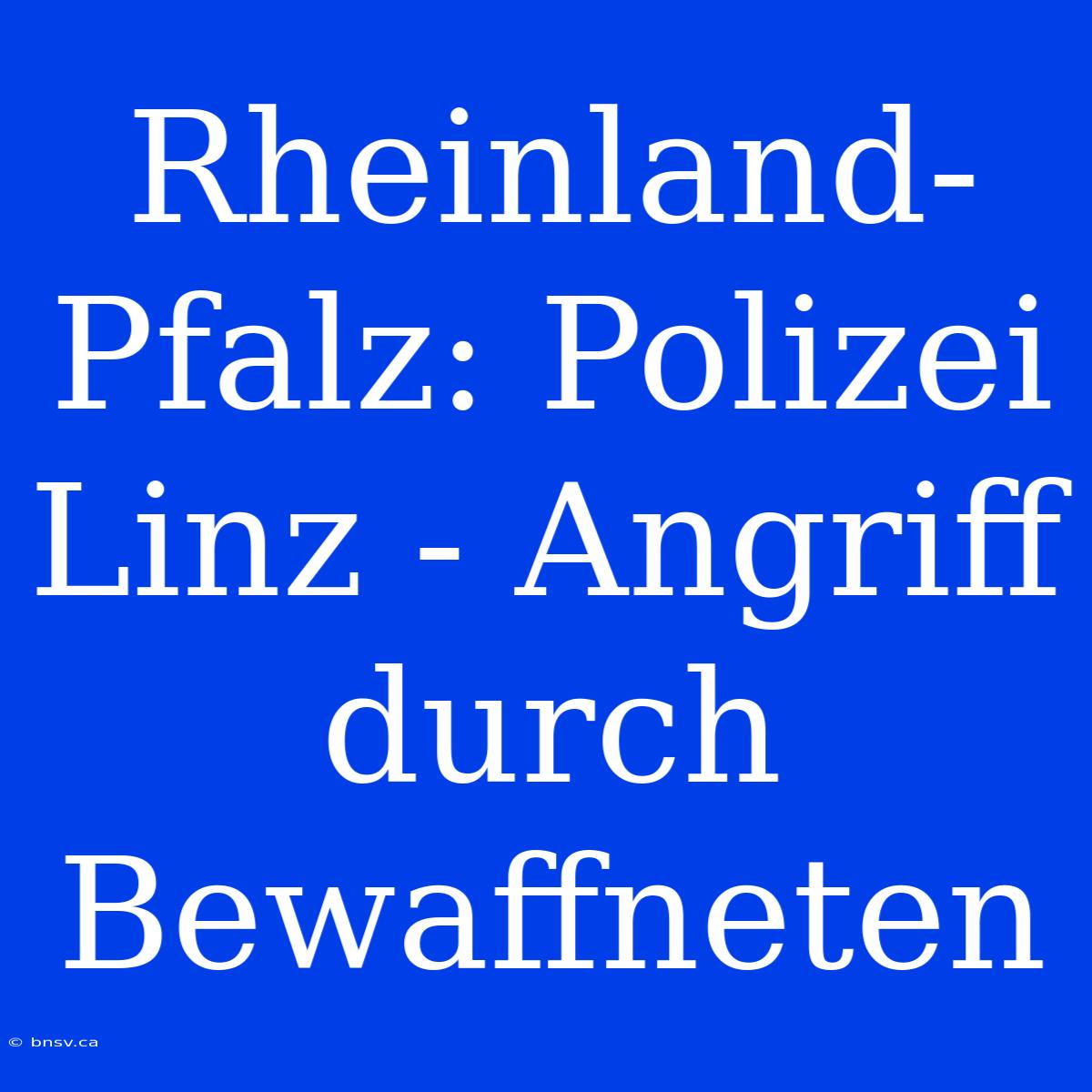 Rheinland-Pfalz: Polizei Linz - Angriff Durch Bewaffneten