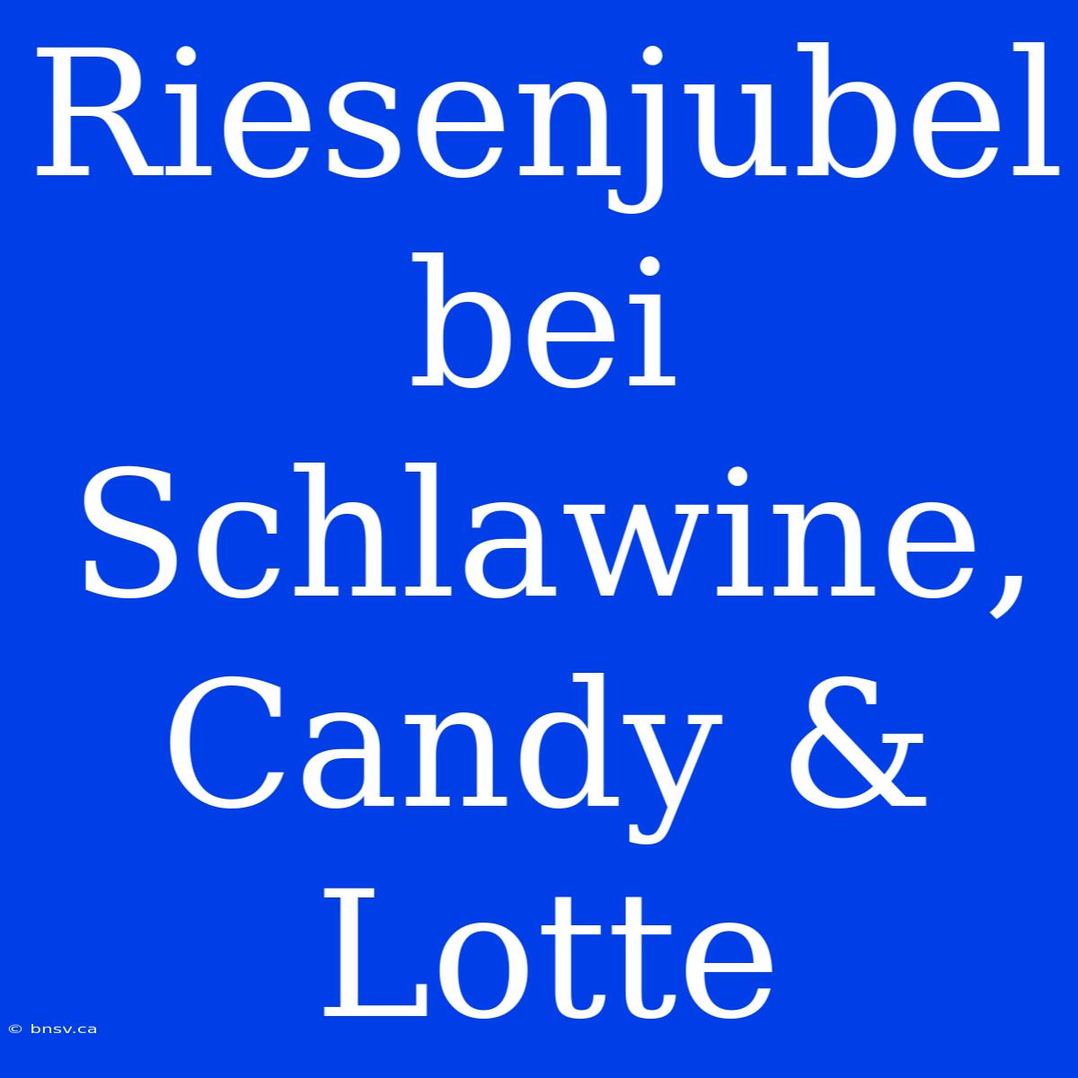 Riesenjubel Bei Schlawine, Candy & Lotte