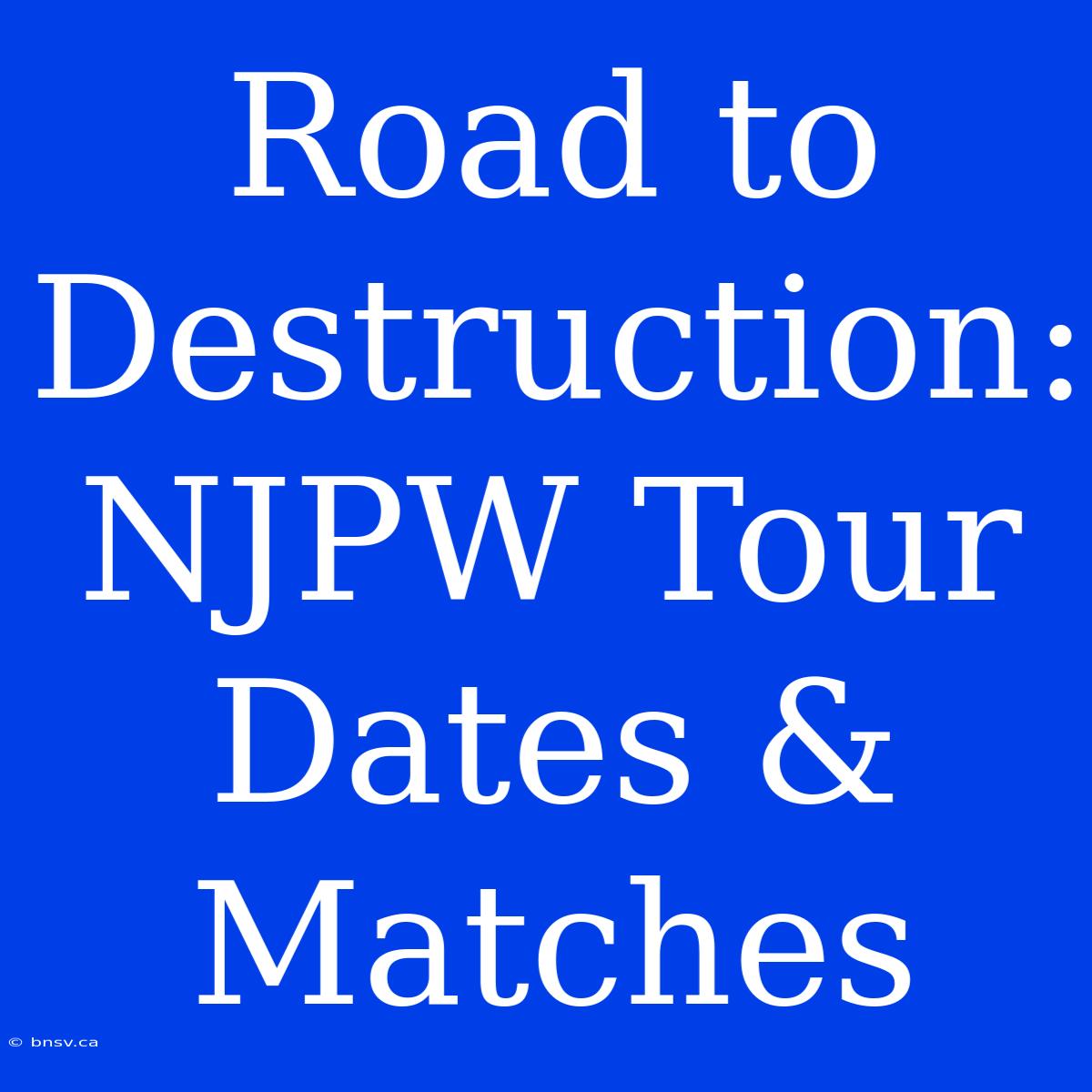 Road To Destruction: NJPW Tour Dates & Matches