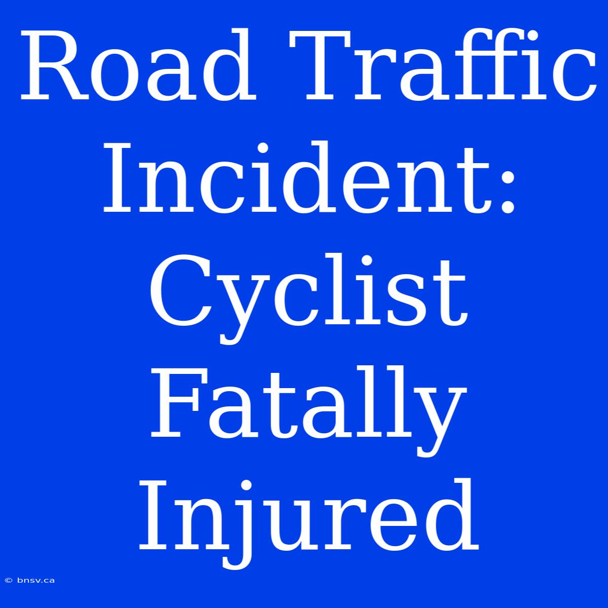 Road Traffic Incident: Cyclist Fatally Injured