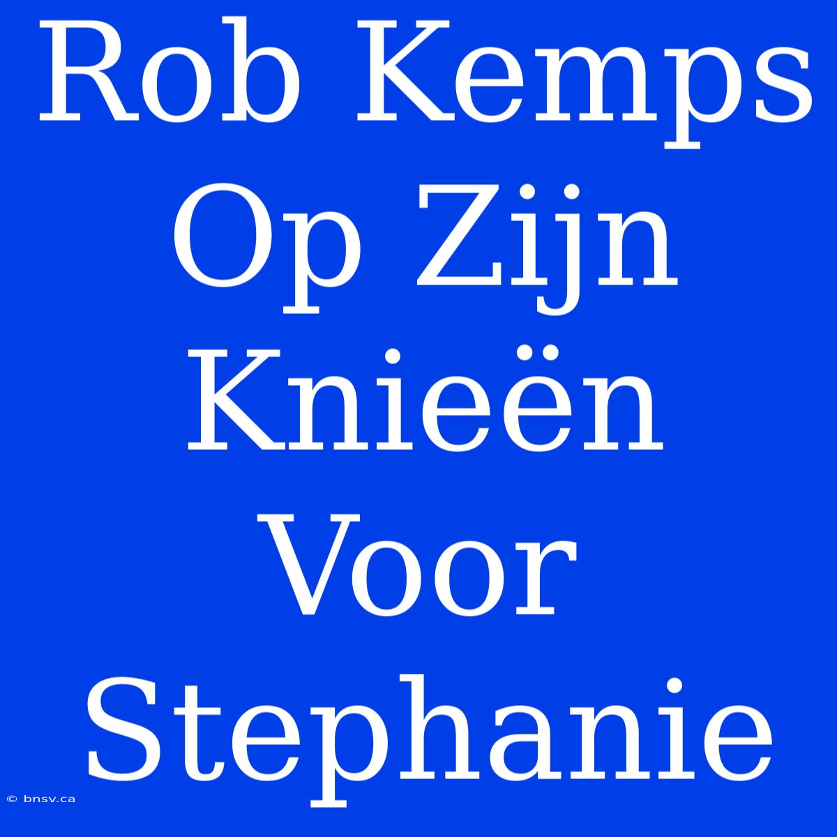 Rob Kemps Op Zijn Knieën Voor Stephanie