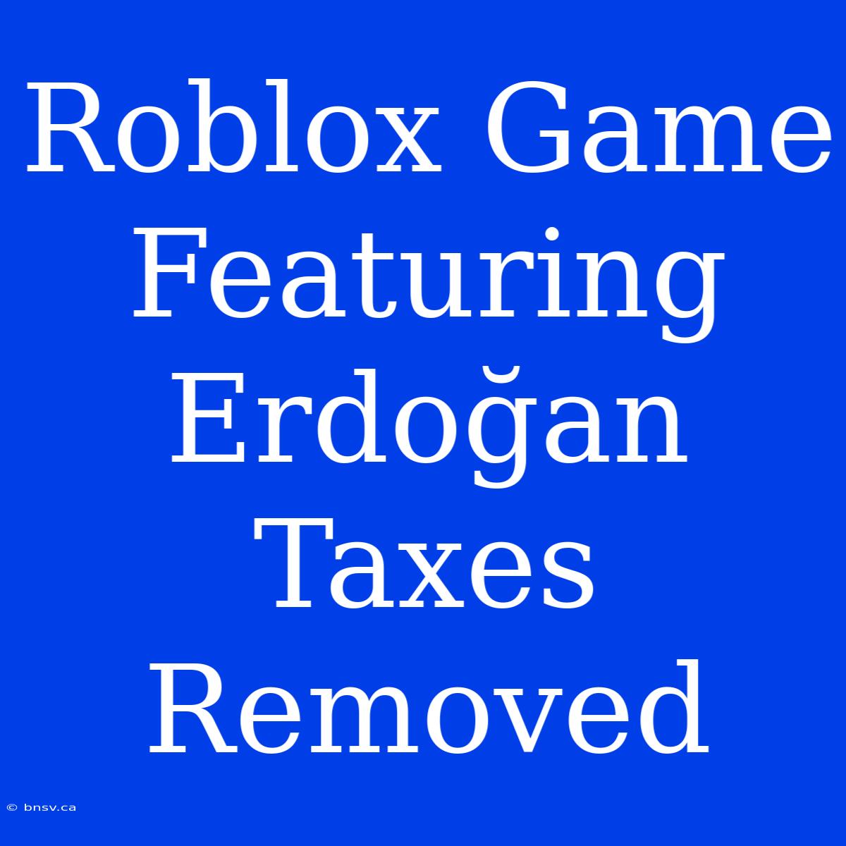 Roblox Game Featuring Erdoğan Taxes Removed