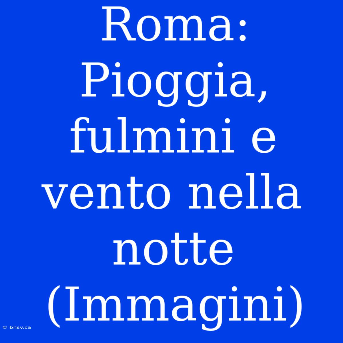 Roma: Pioggia, Fulmini E Vento Nella Notte (Immagini)