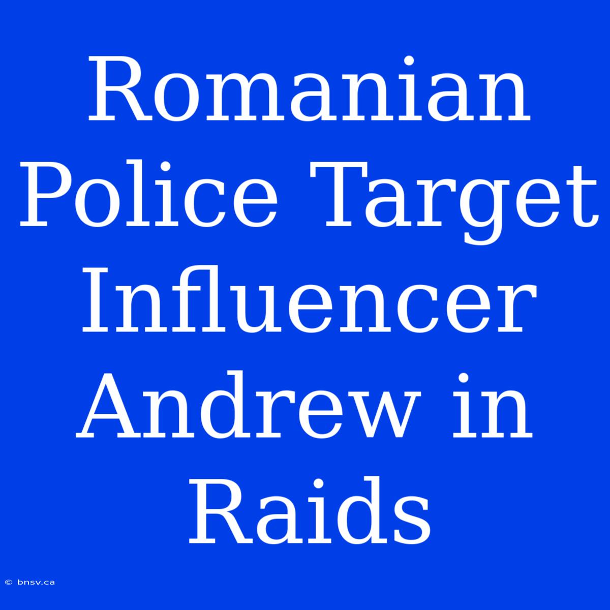 Romanian Police Target Influencer Andrew In Raids