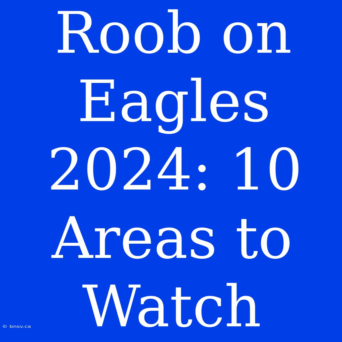 Roob On Eagles 2024: 10 Areas To Watch