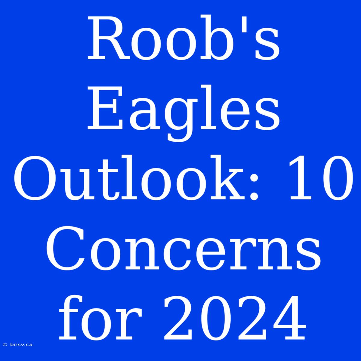 Roob's Eagles Outlook: 10 Concerns For 2024