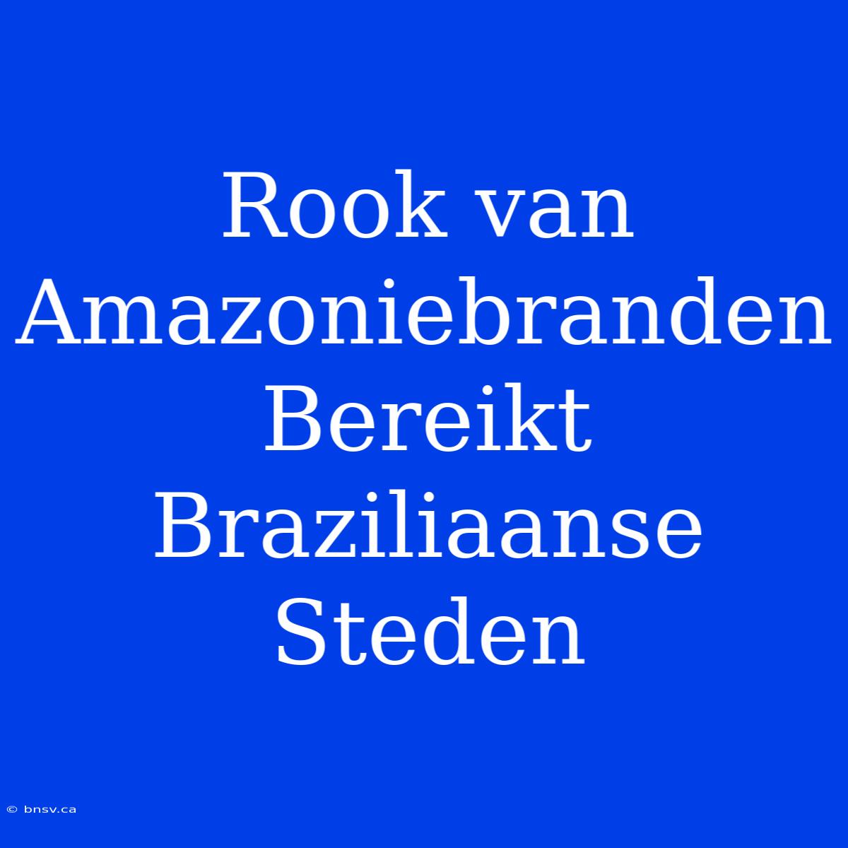 Rook Van Amazoniebranden Bereikt Braziliaanse Steden