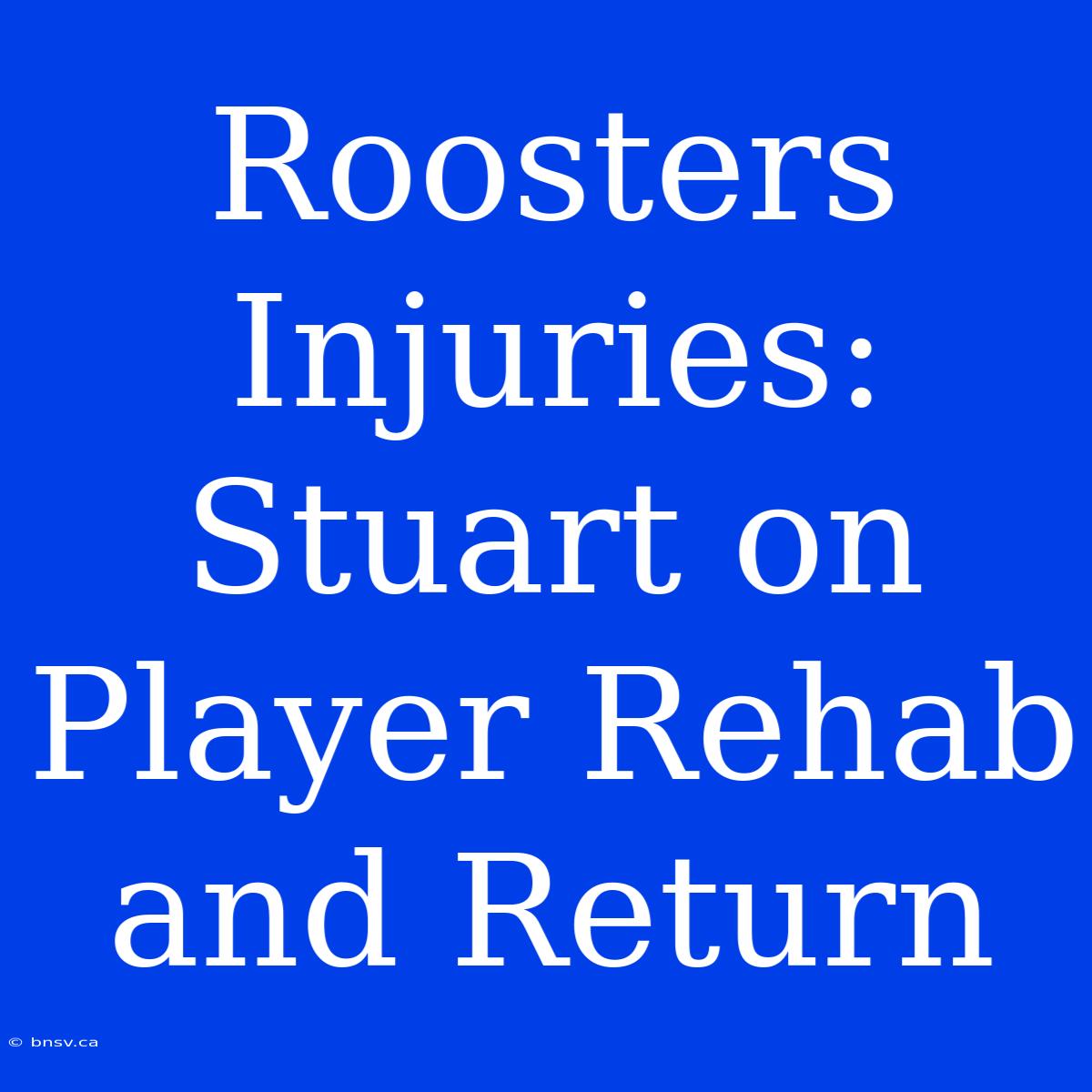 Roosters Injuries: Stuart On Player Rehab And Return