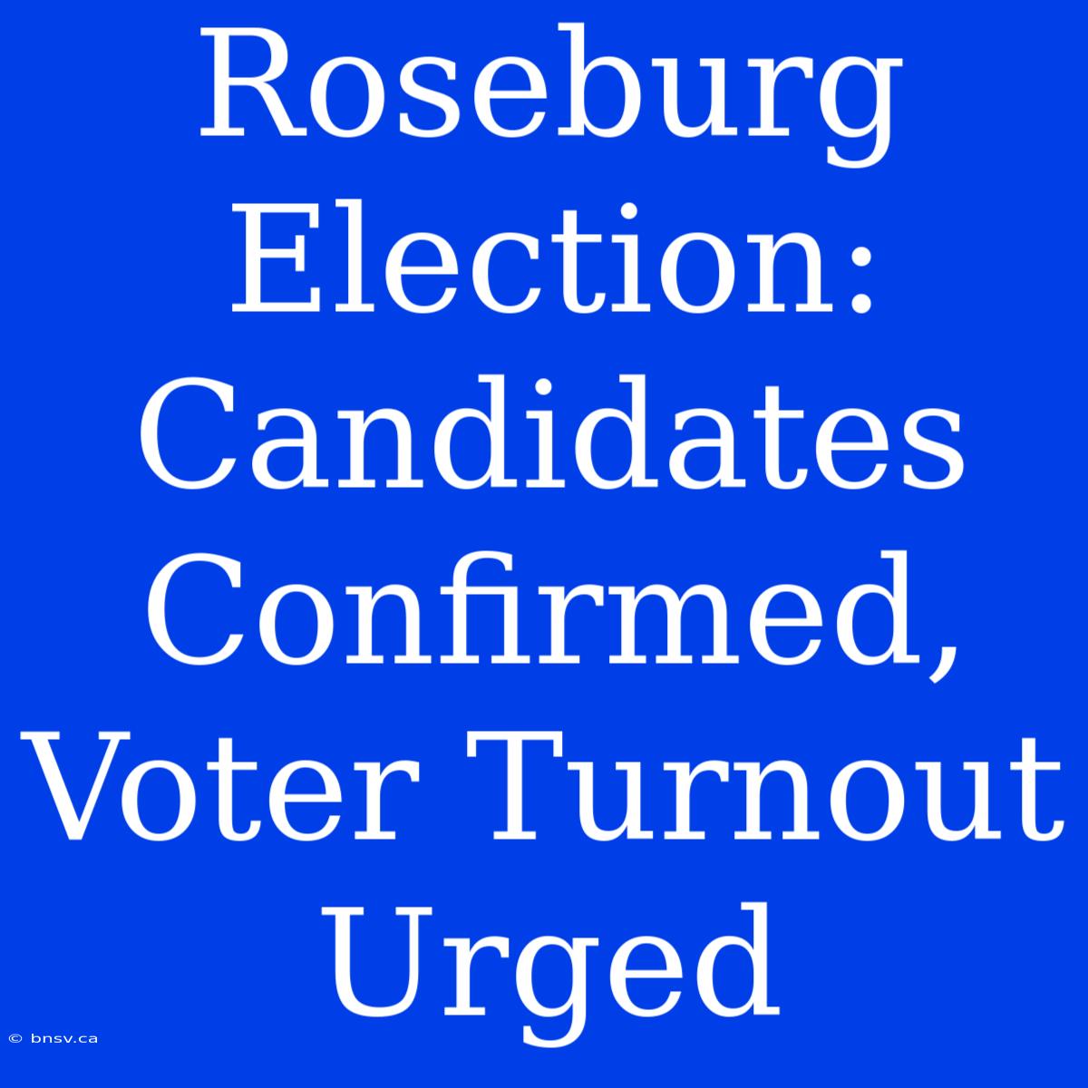 Roseburg Election: Candidates Confirmed, Voter Turnout Urged