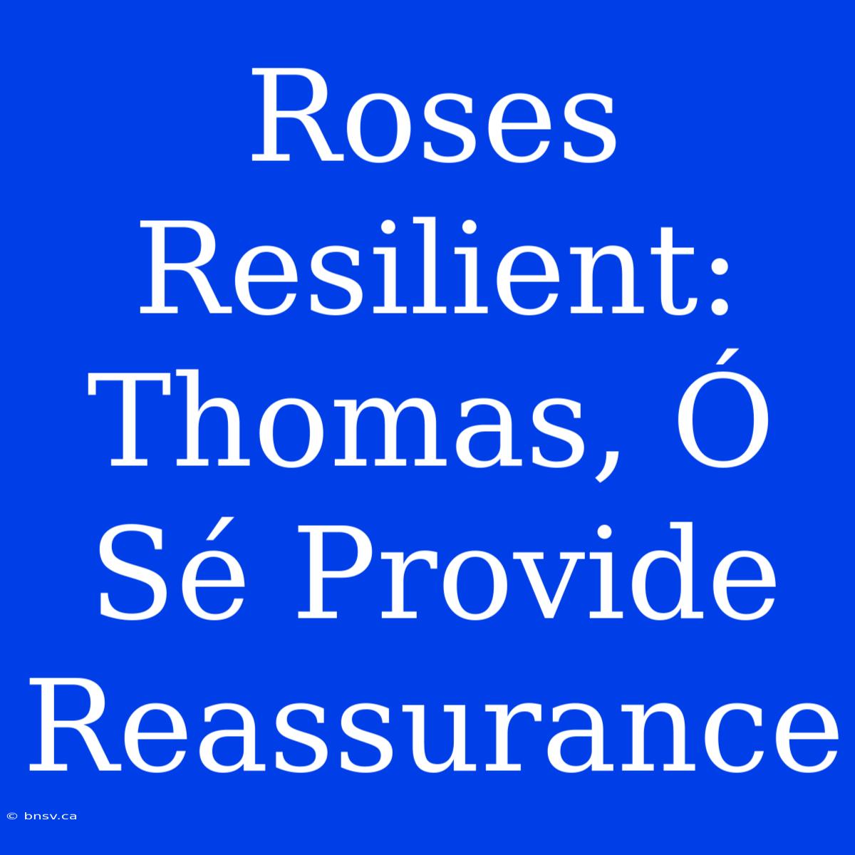 Roses Resilient: Thomas, Ó Sé Provide Reassurance