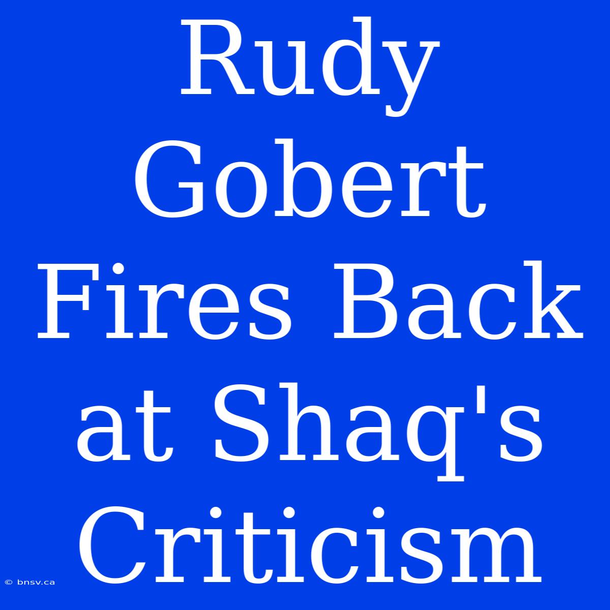 Rudy Gobert Fires Back At Shaq's Criticism